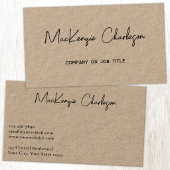Simple Script Name Modern Professional Kraft 名刺