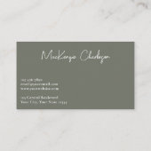 Simple Script Name Modern Sage Green 名刺 (裏面)