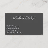Simple Script Name Modern Slate Gray 名刺 (裏面)