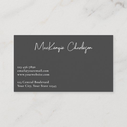 Simple Script Name Modern Slate Gray 名刺 (裏面)