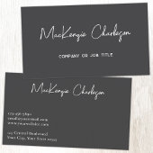 Simple Script Name Modern Slate Gray 名刺