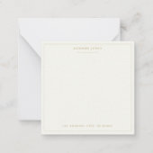 Simple Script Personalized Stationery Navy Gold ノートカード (正面)