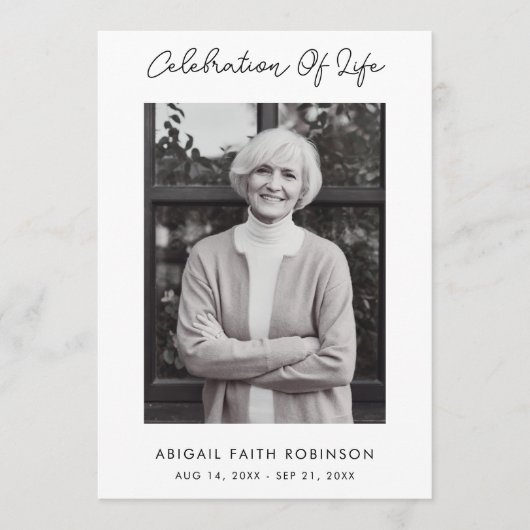 Simple Script Photo Celebration of Life Program プログラム (正面)