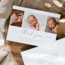 Simple Script Photo Collage Baby サンキューカード