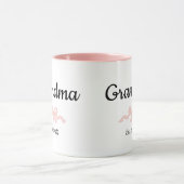 Simple Script Pink Girl Bow Grandma Est. Year マグカップ (中央)