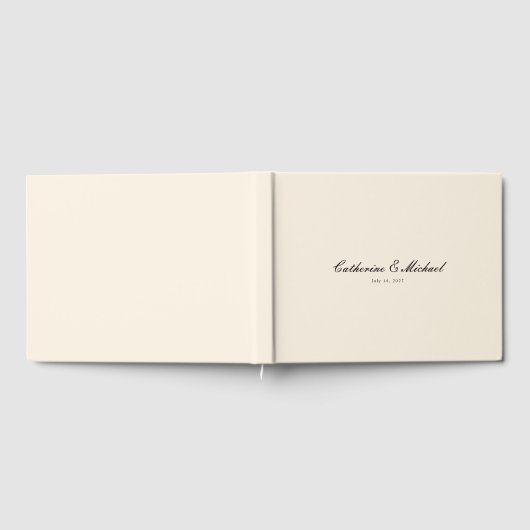 Simple Script Pretty Cream Wedding Guest Book ゲストブック (全面)