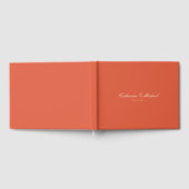 Simple Script Sunset Orange Wedding Guest Book ゲストブック (全面)