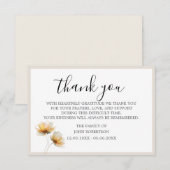 Simple Script Traditional Sympathy Funeral  サンキューカード (正面/裏面)