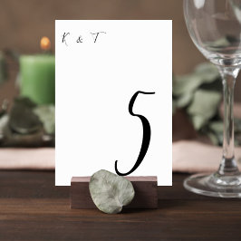 Simple Script Wedding Table Numbers テーブルナンバー