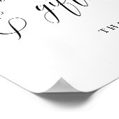 Simple Script  Wedding Tabletop Cards & Gifts Sign ポスター (角)