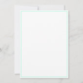 Simple Seafoam Green Bow Thin Border No text ノートカード (裏面)