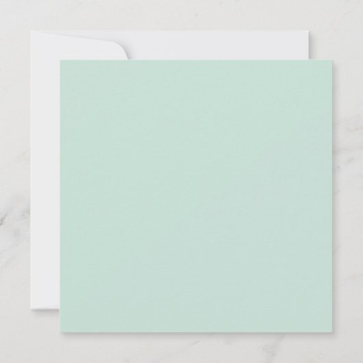 Simple Seafoam Monogram Square Wedding 招待状 (裏面)