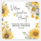 Simple She’s Found Her Honey Bee Bridal Shower スクエアシール (正面)