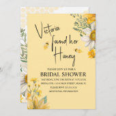 Simple She’s Found Her Honey Bee Bridal Shower 招待状 (正面/裏面)