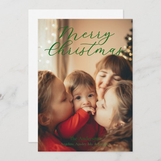 Simple Single Photo Holida シーズンカード (正面/裏面)