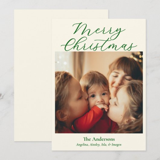 Simple Single Photo Holida シーズンカード (正面/裏面)