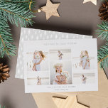 Simple Six | Minimalist Photo Collage Silver 箔シーズンカード<br><div class="desc">Share holiday greetings with these simple and elegant Christmas photo cards featuring six favorite photos in a collage layout (3 vertical/portrait and 3 horizontal/landscape). Your custom holiday greeting appears across the top (shown with "warmest holiday wishes") in silver foil lettering. Personalize these chic minimalist Christmas photo cards with your family...</div>