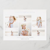 Simple Six | Minimalist Photo Collage Silver 箔シーズンカード (正面)