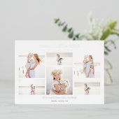 Simple Six | Minimalist Photo Collage Silver 箔シーズンカード (立ち正面)