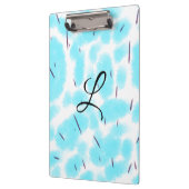 Simple sky blue black watercolor add your monogram クリップボード (左)