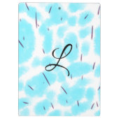 Simple sky blue black watercolor add your monogram クリップボード (裏面)