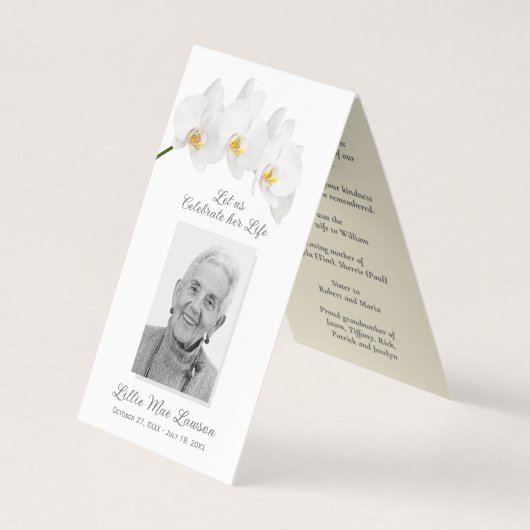Simple Small Funeral Memorial Prayer Photo Card 名刺 (正面)