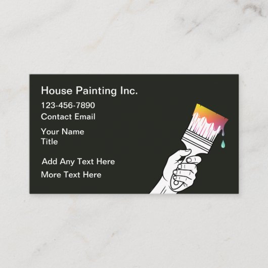 Simple Small Quantity House Painter Business Cards コーリングカード (正面)