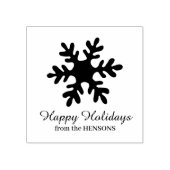 Simple Snowflake Family Name Script Holiday ラバースタンプ (インプリント)