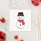 Simple Snowman Christmas Holiday Napkins スタンダードカクテルナプキン (インサイチュ)