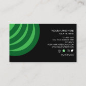 Simple Soft Green Black Stylish Business Card 名刺 (裏面)