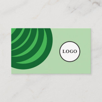 Simple Soft Green Black Stylish Business Card 名刺