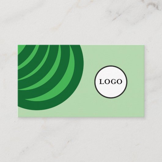 Simple Soft Green Black Stylish Business Card 名刺 (正面)