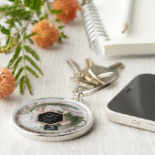 Simple soft Neutral Pregnancy Announcement gift キーホルダー (側面)