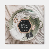 Simple soft Neutral Pregnancy Announcement gift マグネット (正面)