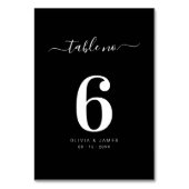 Simple Solid Color Black Wedding Table Number テーブルナンバー (正面)