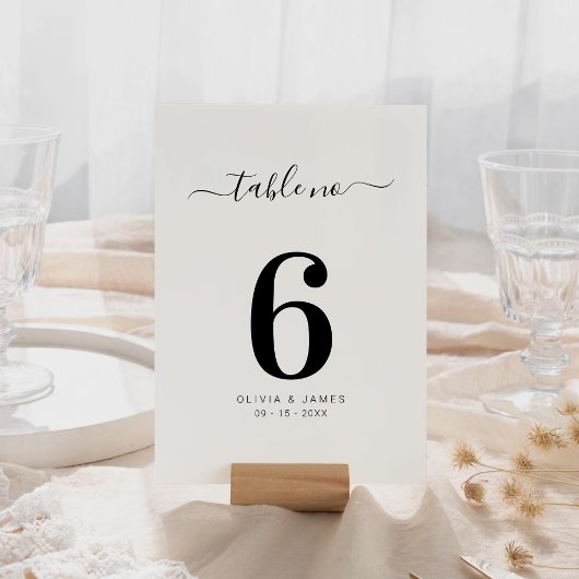 Simple Solid Color White Wedding Table Number テーブルナンバー