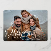 Simple Sparkleエレガント Christmas写真バラ金ゴールド 箔シーズンカード