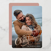 Simple Sparkleエレガント Christmas写真バラ金ゴールド 箔シーズンカード