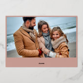 Simple Sparkleエレガント Christmas 2フォトバラ金ゴールド 箔シーズンカード (裏面)