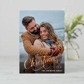 Simple Sparkleエレガント Christmas 2フォトバラ金ゴールド 箔シーズンカード (立ち正面)