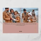 Simple Sparkleエレガント Christmas 3フォトバラ金ゴールド 箔シーズンカード (裏面)