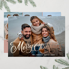 Simple Sparkle Christmas 4エレガント PHOTOバラ金ゴールド 箔シーズンカード