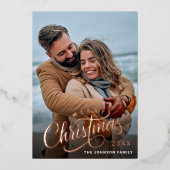 Simple Sparkle Christmas 4エレガント PHOTOバラ金ゴールド 箔シーズンカード (正面)