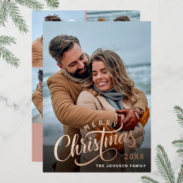 Simple Sparkle Christmas 5エレガント PHOTOバラ金ゴールド 箔シーズンカード