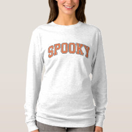 Simple Spooky Collegiate Halloween Long Sleeve T-S Tシャツ