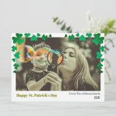 Simple St. patrick's day Shamrocks family photo  シーズンカード (スタンド正面)