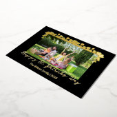 Simple St patricks day Shamrocks family photo 箔シーズンカード (回転した状態)