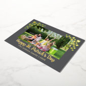 Simple St patricks day Shamrocks family photo 箔シーズンカード (回転した状態)