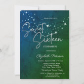 Simple Stars Green Sweet 16  招待状 (正面)