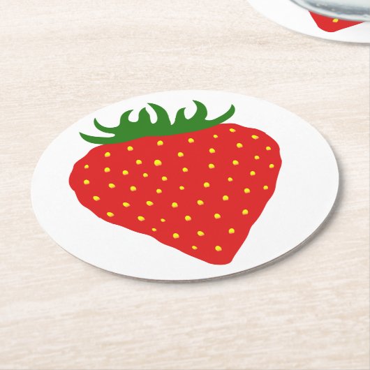 Simple Strawberryコースター ラウンドペーパーコースター (アングル)